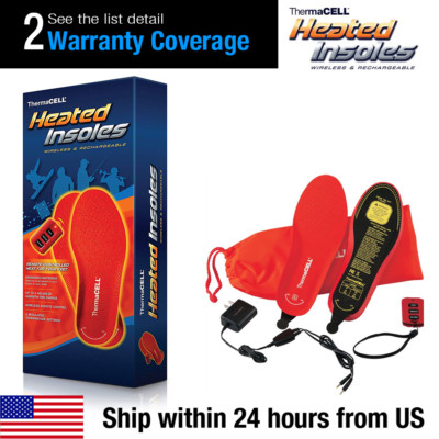 X Large Size Thermacell Rechargeable Heated Insoles with Wirelsee Remote Control