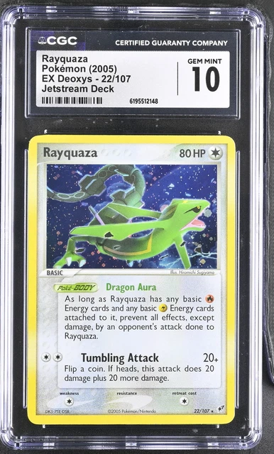 CGC 10 GEM MINT Rayquaza 22/107 EX Deoxys Jetstream Holo Pokemon Card