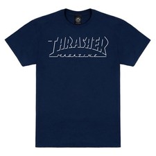 Thrasher Magazine SHADOW MAG LOGO Skateboard T Shirt NAVY