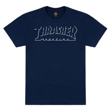 Thrasher Magazine SHADOW MAG LOGO Skateboard T Shirt NAVY