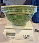 Vintage McCoy Pottery Green Windowpane Mixing Bowl Shield # 9