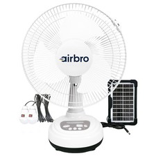 airbro™ FSA-12 12-In. Rechargeable AC/DC Fan with Solar Charging