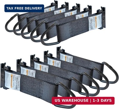 10 Pack E-Track 2'' x 6'' Rope Tie-Offs, Black Tie Off Strap w/D Ring, E Track Tie