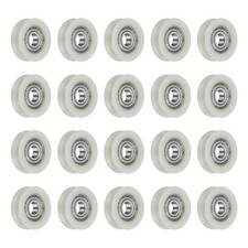 20Pcs 5x19x6mm 695ZZ Carbon Steel U Groove Bearings POM Guide Pulley, Beige