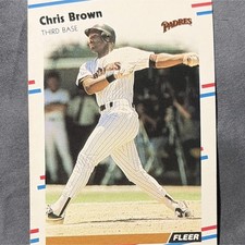 1988 Fleer Chris Brown #578 San Diego Padres MLB Base Set Baseball Trading Card