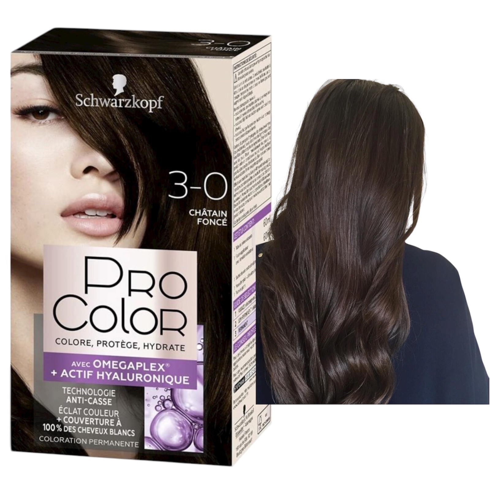 Coloration permanente châtain foncé 3.0 Schwarzkopf pour des cheveux sublimés et éclatants