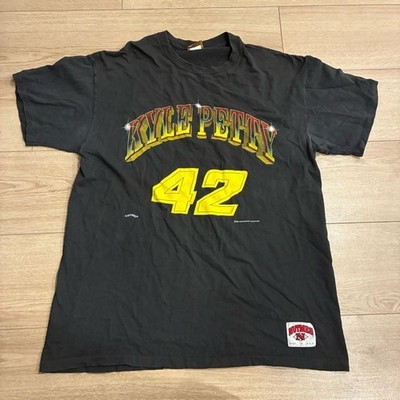 Vintage 90s Nutmeg Mills Kyle Petty NASCAR Single Stitch Made USA T-shirt Size L