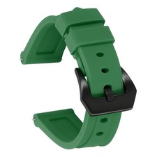 Silicone Watch Bands 20mm Soft Watch Band with Black Buckle, Drak Green