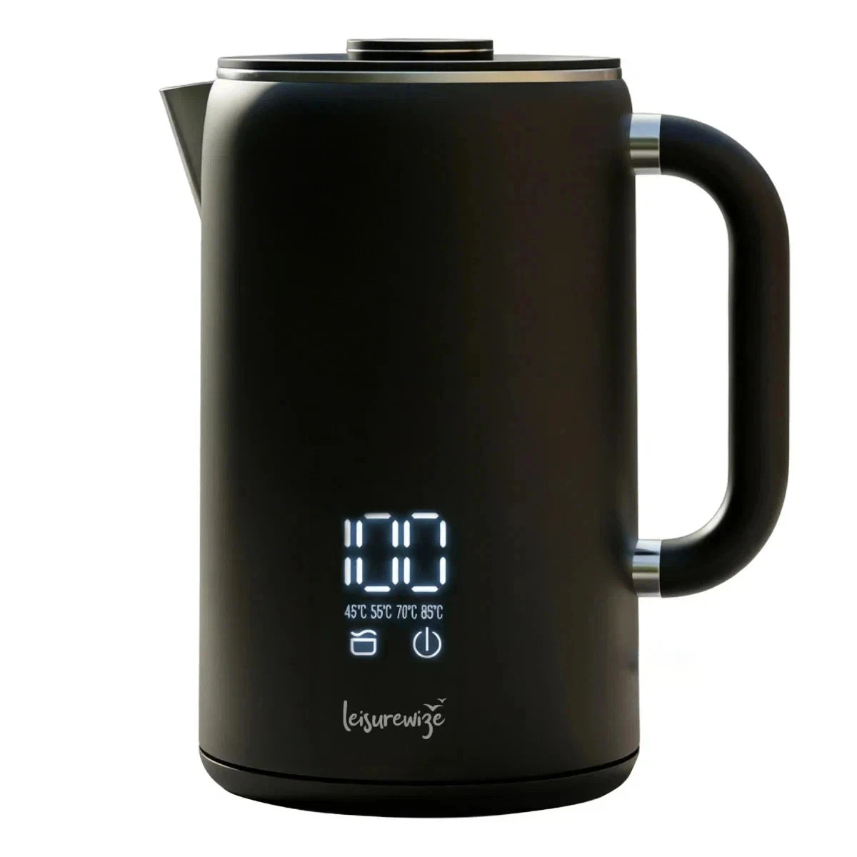 1.7L LED Electric Kettle Black Touch Control Variable Temperature 45–100°C