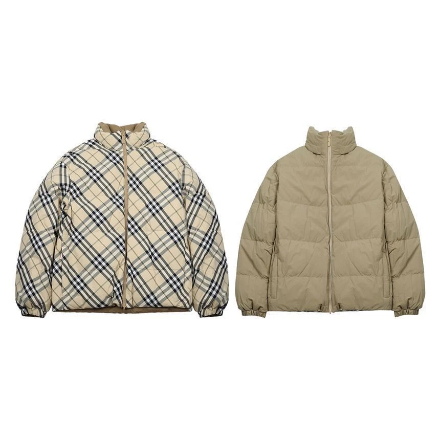 Piumino d'oca reversibile Burberry Grain Check 124128237