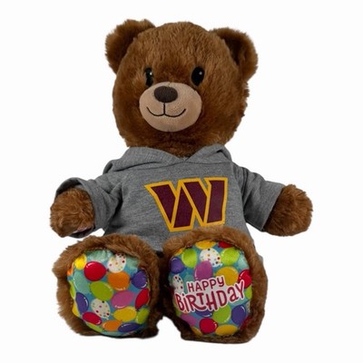 BuildABear Happy Birthday Bear Plush Brown Teddy Washington Commanders T-shirt