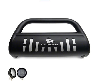 Black Horse Bull Bar Push Bar w/Skid Black w/5.3''LED fit 2022-2024 Infiniti QX60