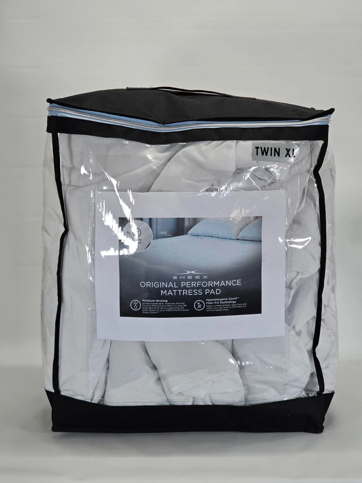 NWT 009 Sheex White Performance Bedding Sleep Tech Mattress Pad Size Twin XL