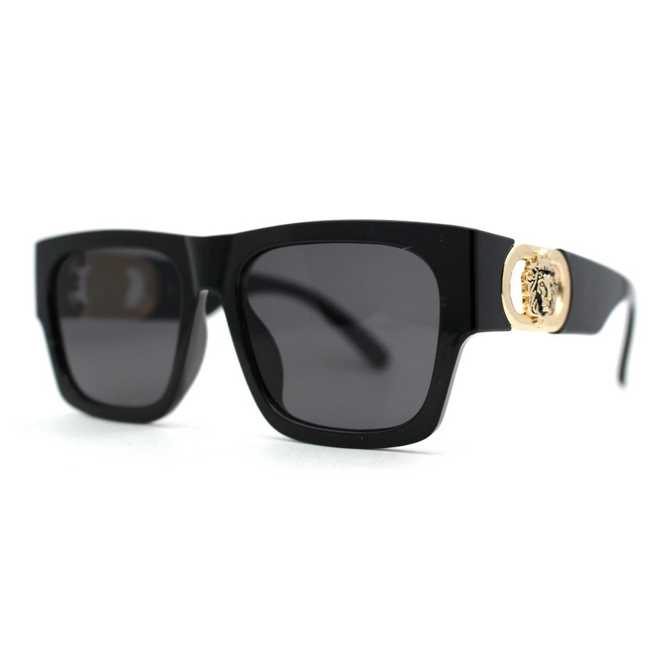 MEN SQUARE DESIGNER SHADES RETRO GOLD RAPPER CLASSIC RETRO LUXURY MODEL ...