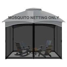 Replacement Mesh Gazebo 10'x10' Outdoor Mosquito Netting Screen 4-Panel Net Only