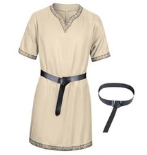 Mens Medieval Costume Viking Pirate Tunic Knight Warrior XX-Large Beige