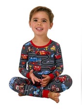 Little Sleepies Disney  Pixar Piston Cup LS 2 PC Pajama Set Multi 2T NWT IN PKG