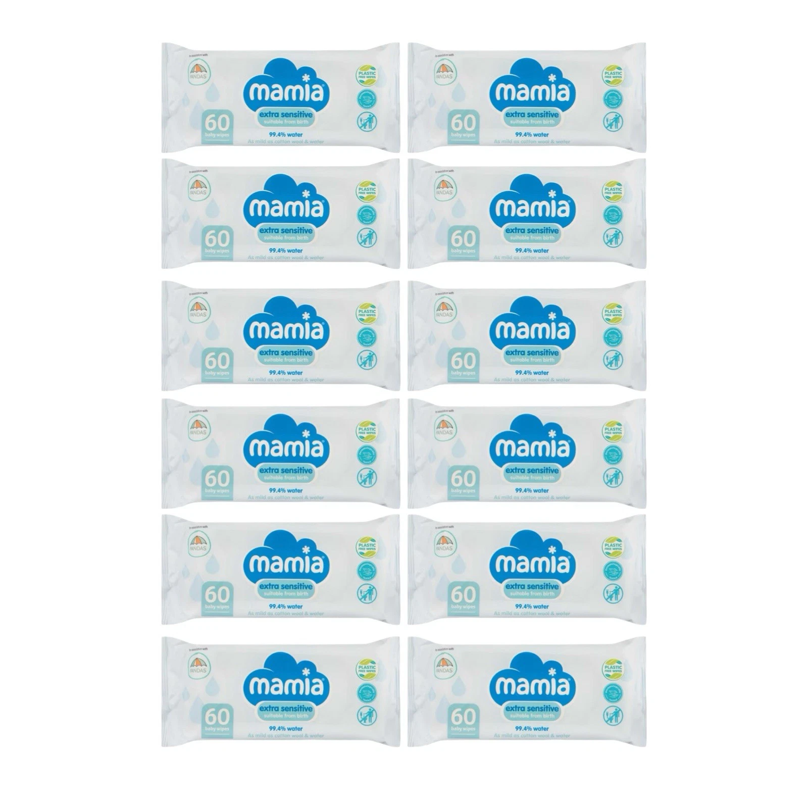 12 Pack Mamia Extra Sensitive Baby Wipes 60 Each (720 Wipes Total)
Opens in a new window or tab