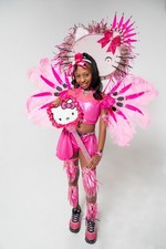 Hello kitty costume feathers kids pink Halloween