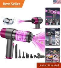 Portable 4-in-1 Handheld Vacuum Cleaner - 15000PA Suction with LED Light