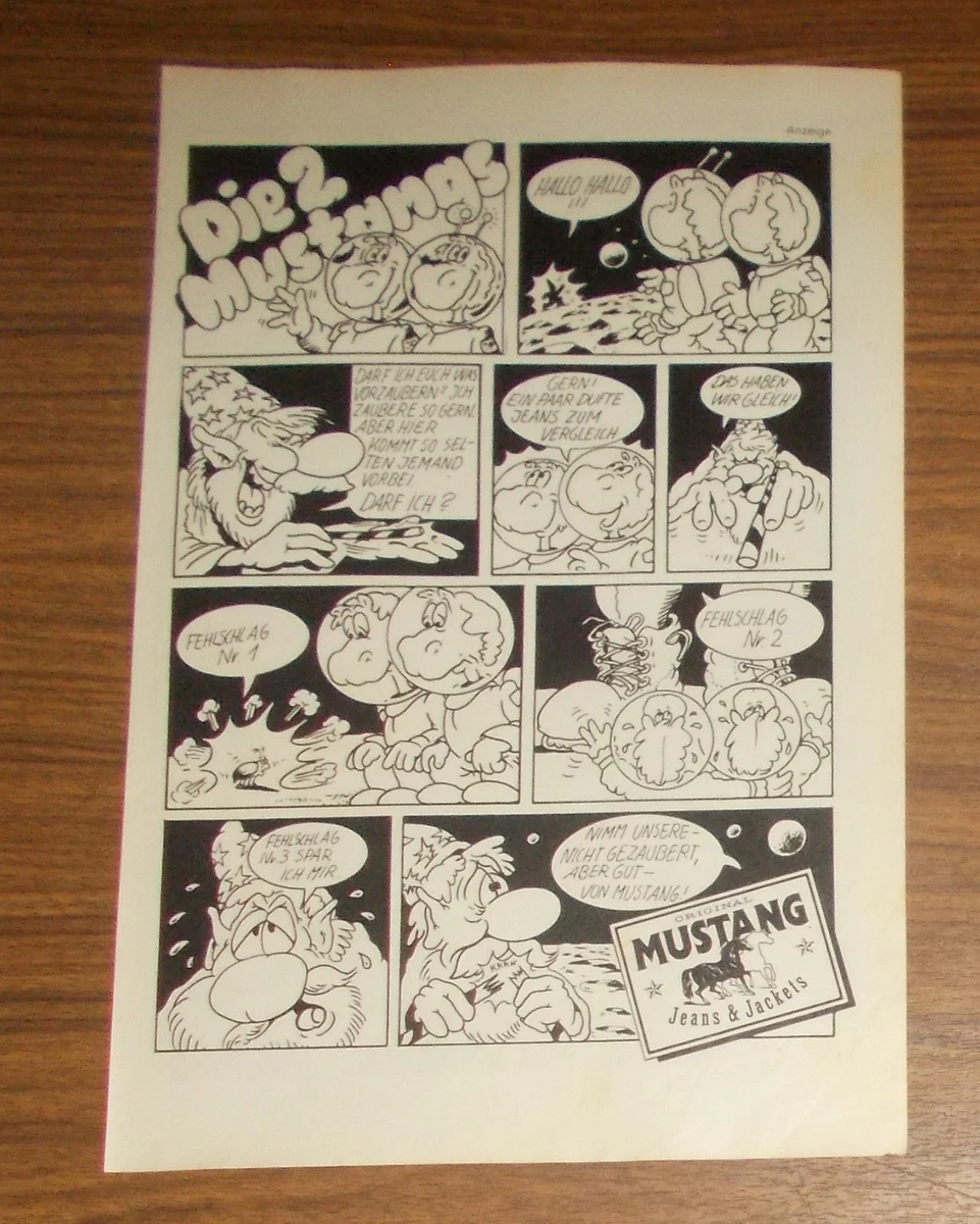Seltene Werbung MUSTANG Jeans & Jackets - Die 2 Mustangs Weltraum Comic #2 1981