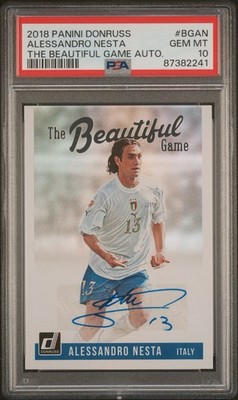 2018-19 Donruss Soccer The Beautiful Game PSA 10 Alessandro Nesta Autograph Auto
