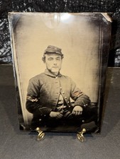 Large Tintype Of Union Soldier, Unframed And Unidentified, Original