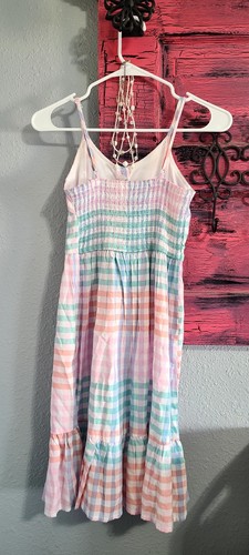 Japna Summer Dress Pastel Stripes Size XS W/ Necklace - Picture 4 of 5