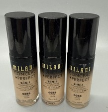 3 PACK Milani Conceal  Perfect 2-in-1 Foundation  Concealer 00BB Nude 1oz NEW