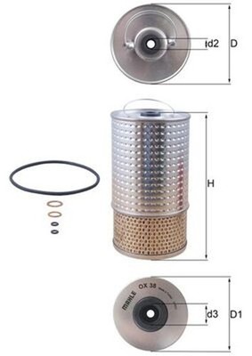MAHLE Ölfilter OX 38D Filtereinsatz für MERCEDES KLASSE DAEWOO SSANGYONG PUCH T2