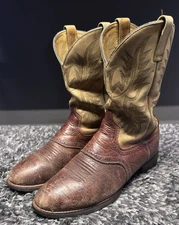 Ariat Boots 10.5 D Brown Heritage Stockman Cowboy Western Distressed Leather