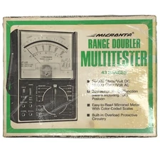 Micronta Range Doubler Multitester 22-204A Multimeter 43 Ranges Box Manual