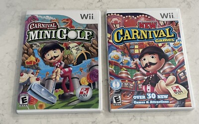 New Carnival Games and Mini Golf 2 Game Lot (Nintendo Wii) CIB