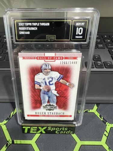 2007 Topps Triple Threads #99 Roger Staubach /1449 Gem Mint 10 Dallas Cowboys - Picture 1 of 4