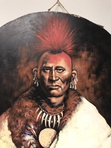 Large Tarahumara Indian Cermonial Drum 24 Copper Canyon Mexico Hand Painted Ebay