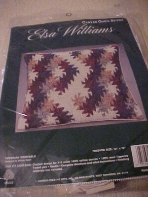 Elsa Williams TIPPERARY PINWHEELS Quick Stitch Pillow Cover Kit 06333
