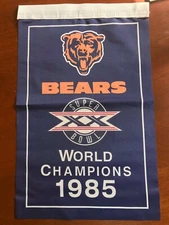 Chicago Bears NFL 1985 Super Bowl Champions Banner/Flag 18.5” x 12”