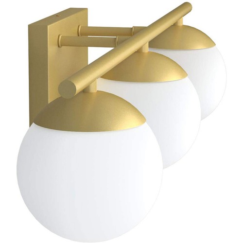 Farmhouse Bathroom Vanity Wall Light Fixture Industrial Rustic Milk White + Gold - 第 11/12 張圖片