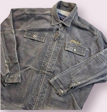 Vintage Phat Farm Full Zip Up Denim Jacket Hip Hop 90s Size 2XL