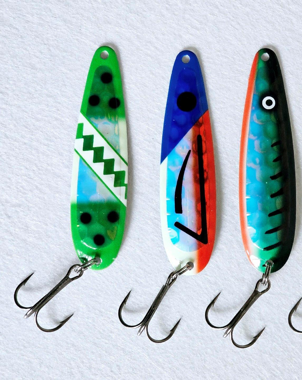 (Ct of 5) Kingfisher Tackle Proeye Magnum Trolling Spoons 3-3/4" VMC 1/0 Treble - Image 2