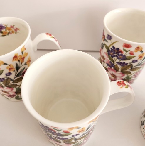 Roy Kirkham Floret Set / 4 Tee Kaffeetassen Tassen Floral Chintz Bone China England - Bild 6 von 11