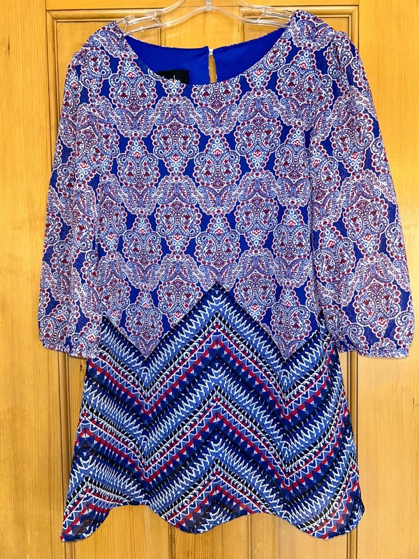 Girls' Size M 10-12 By & By Girl Red and Blue Shirt