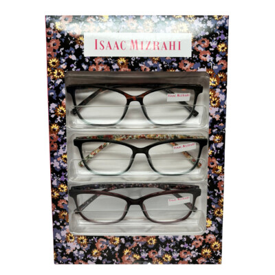 Isaac Mizrahi 3 PACK Gift Box Womens Reading Glasses in Tortoise,Green,Red +2.00