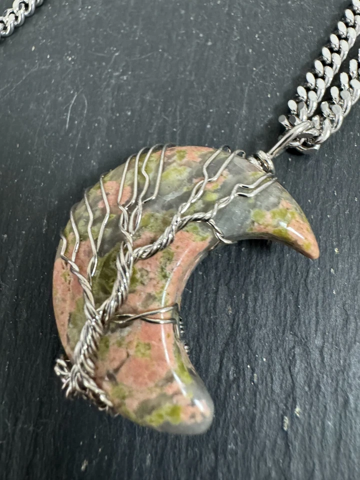 Unakit Anhänger & Kette 60+5 cm "Mondbaum" - Bild 2 von 4