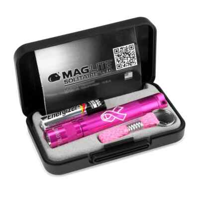 Mag-Lite Breast Cancer Solitaire Flashlight K3AMW2 Presentation Box Made in USA