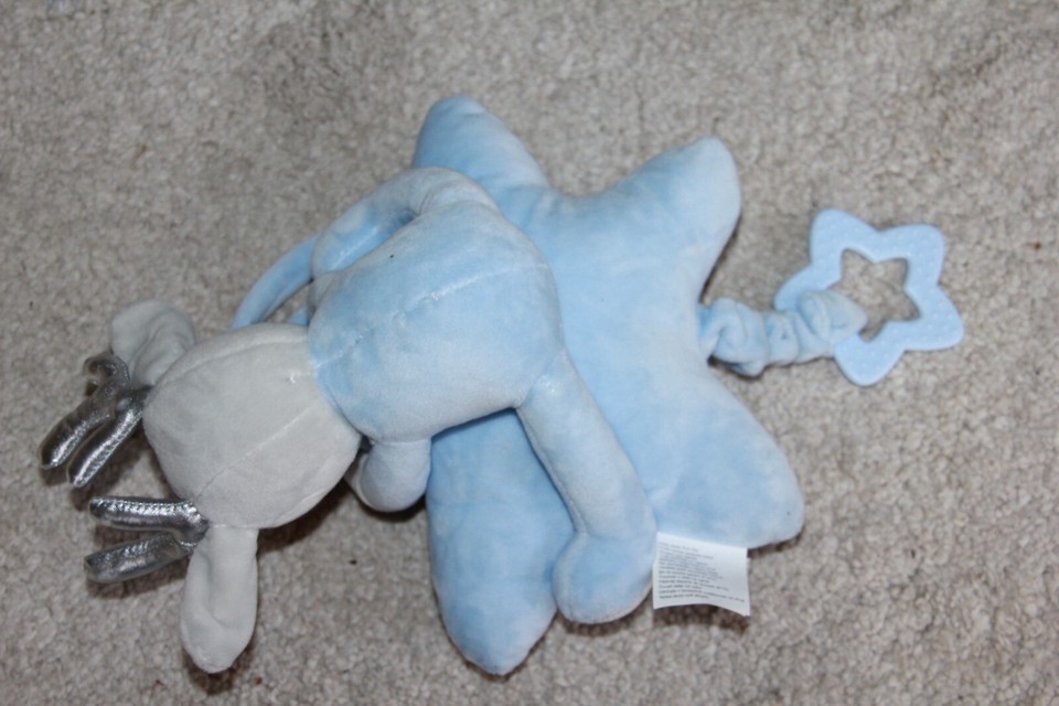 DOUDOU PELUCHE TOM KIDDY BISOUS D'ANGE CERF RENNE GRIS ETOILE BLEU