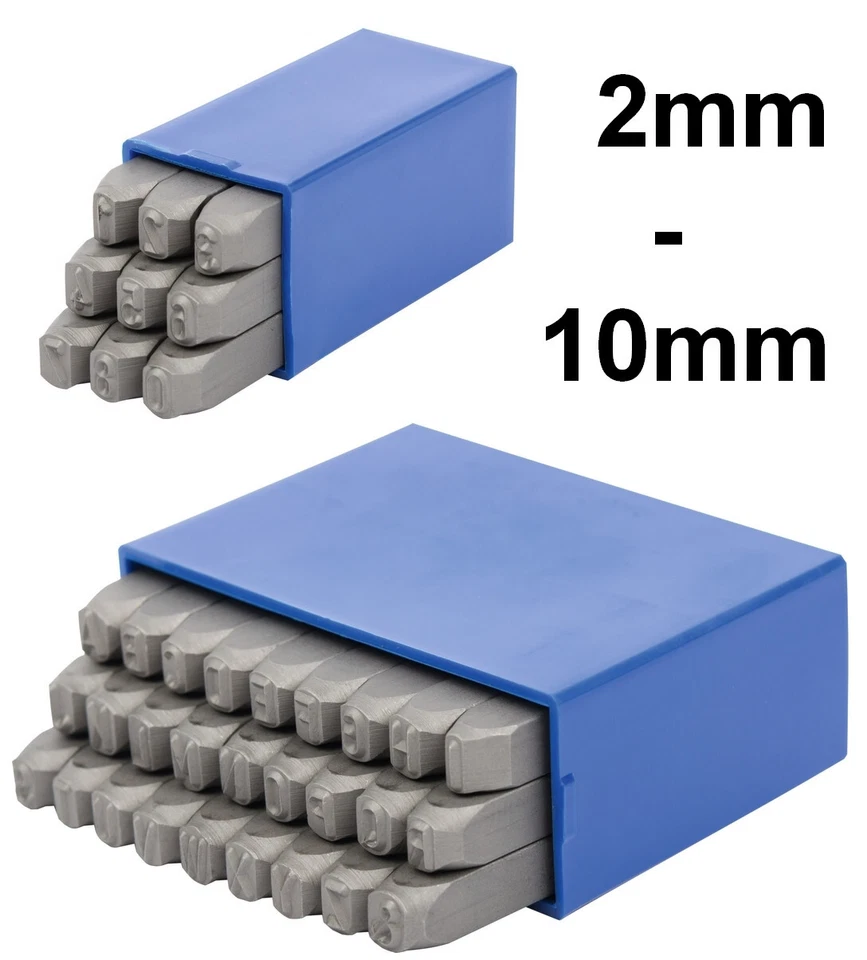 RSW Schlagzahlen Schlagbuchstaben 2-10mm Satz Schlagstempel 0-9 A-Z Prägestempel