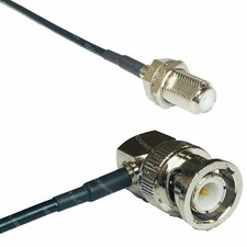USA-CA RG174 F FEMALE to BNC MALE ANGLE Coaxial RF Pigtail Cable