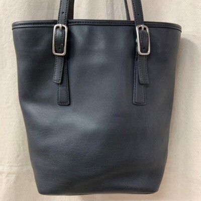 Vintage COACH 9803 Black Leather Tote Bag USA Made Grabtan Nickel