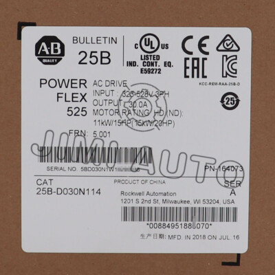 25B-D030N114 AB PowerFlex 525 15kW (20Hp) AC Drive BrandNew In Box!Spot Goods Zy